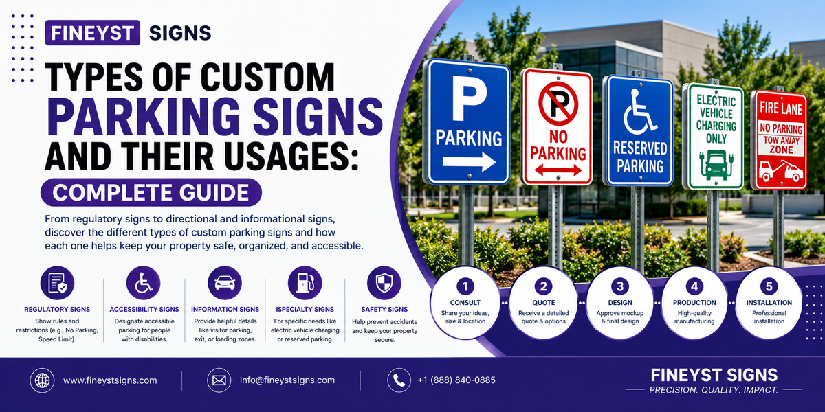 Types of Custom Parking Signs and Their Usages: Complete Guide