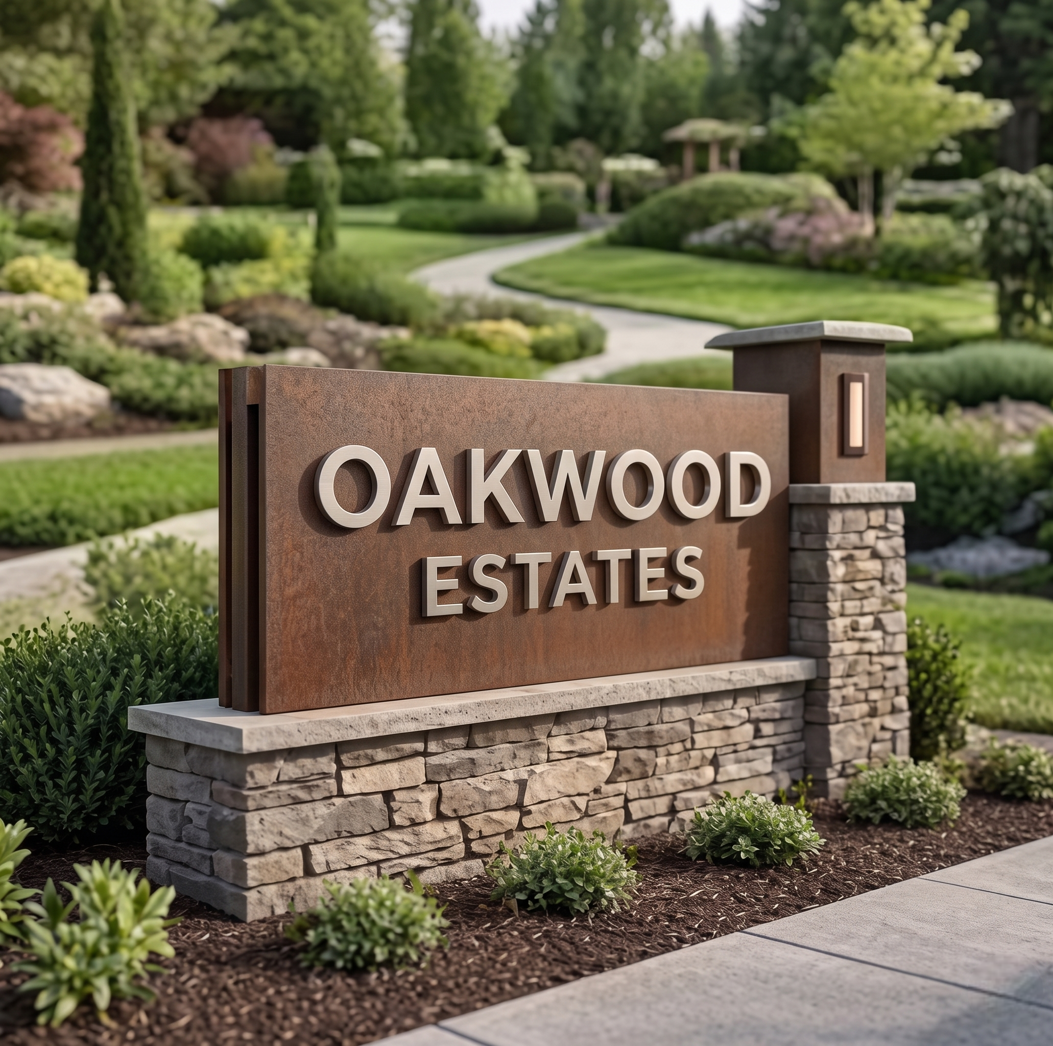 Exterior channel letters or cabinet sign on a building front